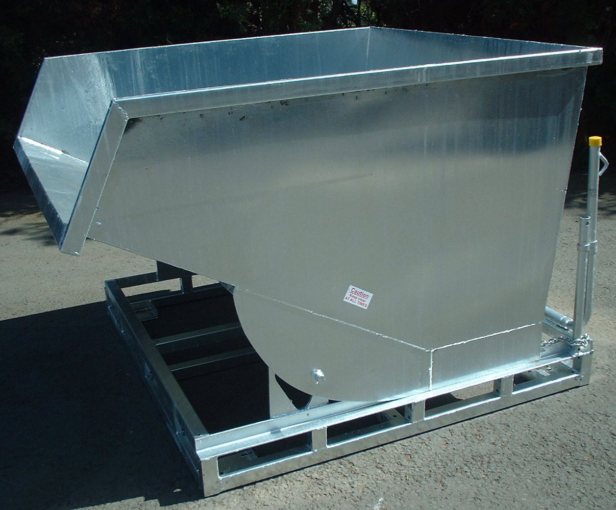 Tipping skip heavy duty in galvanized finish