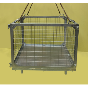 Galvanised Crane Goods Cage - Being Suspended By Crane