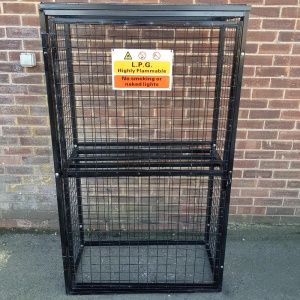 Gas Cylinder Cage with shelf Empty
