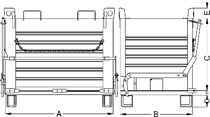 diagram of drop bottom skip on feet